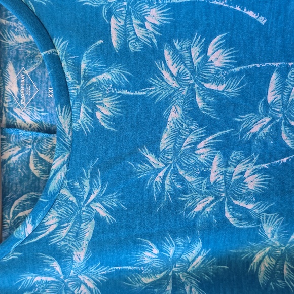ST. JOHN'S BAY WOMEN'S BLUE PALM TREES TROPICAL TANK TOP PLUS SIZE XXL - Picture 3 of 10